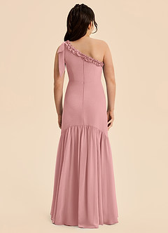 Azazie Yana Junior Robe Fourreau en Mousseline de soie Arc Rose Poussiéreuse image2