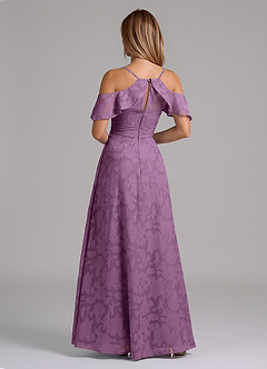 Azazie Dakota Bridesmaid Dresses Wisteria A-Line Off the Shoulder Floral Burnout Dress image2