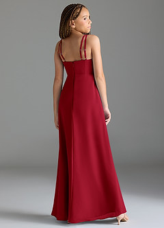 Azazie Leo Junior Scarlet Mermaid Pleated Chiffon Dress image5