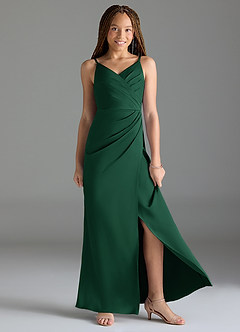 Azazie Maci Junior Klä av Sjöjungfru i Stretch Satin Plisserad image3