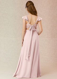 Azazie Everett Junior Blushing Pink A-Line Chiffon Dress image1