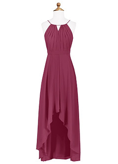 Azazie Oaklynn Junior Robe Trapèze en Mousseline de soie Plissée Mûre image6