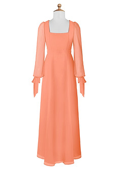 Azazie Leonia Junior A-Linie mit Taschen Chiffon Kleid Sonnenuntergang image7