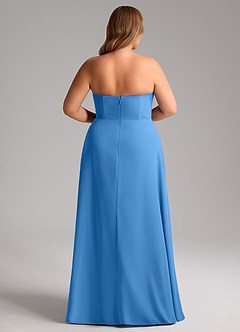 Azazie Wren Bridesmaid Dresses Blue Jay A-Line Side Slit Chiffon Convertible Dress image15