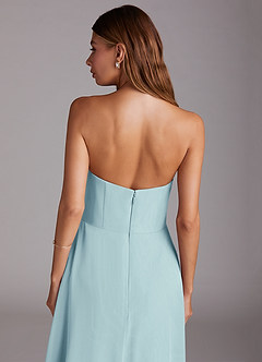 Azazie Wren Bridesmaid Dresses Sea Glass A-Line Strapless Chiffon Dress image8