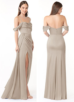 Azazie Amyra Vestidos de damas de honor Vestido de Escarcha de Satén Elástico de Corte Sirena Convertible con Vestidos sin tirantes image8