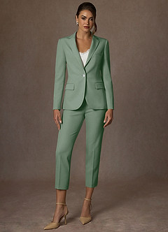 front Kennedy Matcha Structured Stretch Pants Suit