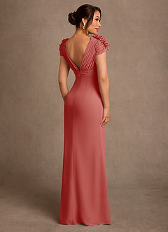 Azazie Louella Mother of the Bride Dresses Antique Rose A-Line Pleated Chiffon Dress image2