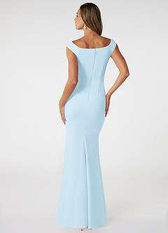 Azazie Nicolina Bridesmaid Dresses Sky Blue Mermaid Square Neckline Stretch Crepe Dress image2