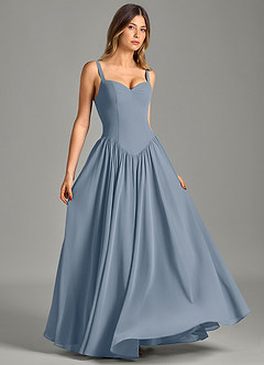 Azazie Evadina Suknie dla druhen Linia A Gorset Szyfon Do ziemi Sukienka image3