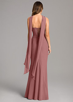 Azazie Sorrel Bridesmaid Dresses Desert Rose Mermaid Corset Chiffon Dress image5