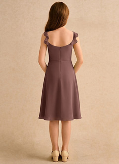 Azazie Pup Girls Formal Flower Girl Dresses Espresso A-Line Pleated Chiffon Dress image2