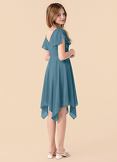 Azazie Janeaurelia Junior Bermuda A-Line Pleated Chiffon Dress image2