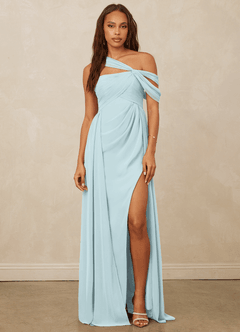 Christian Siriano Bridal for Azazie 1014 Bridesmaid Dresses Mist A-Line Off the Shoulder Chiffon Dress image4