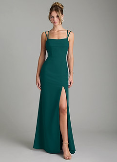 Azazie Egypt Bridesmaid Dresses Peacock Sheath Sweetheart Neckline Chiffon Dress image1