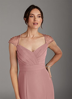 Azazie Blanchett Final Sale Dusty Rose Mermaid Sequins Chiffon Dress image7