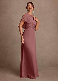Azazie Frieda Mother of the Bride Dresses Desert Rose A-Line Applique Chiffon Dress image4