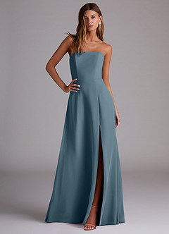 Azazie Wren Bridesmaid Dresses Twilight A-Line Side Slit Chiffon Convertible Dress image5