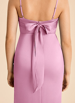Azazie Mia Junior Robe Sirène en Satin extensible Plissé Rose Bonbon image6