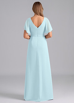 Azazie Ambrosia Bridesmaid Dresses Cloud Blue A-Line Pleated Chiffon Dress image6