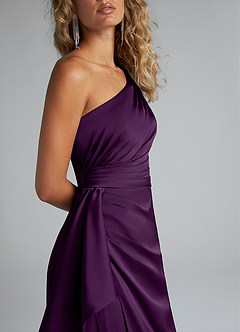 Azazie Maive Robes de demoiselle d'honneur Robe Fourreau en Satin extensible Rayé Grain De Raisin image12