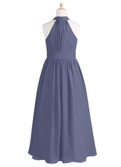 Azazie Iman Junior Stormy A-Line Pleated Chiffon Dress image7