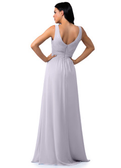 Azazie Pierrette Bridesmaid Dresses Fog A-Line Pleated Chiffon Dress image11