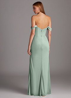 Azazie Selma Bridesmaid Dresses Agave Sheath Sweetheart Neckline Mesh Convertible Dress image5