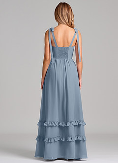 Azazie Anastacia 신부 들러리 드레스 A라인 스윗하트 네크라인 쉬폰 바닥 길이 드레스 image2