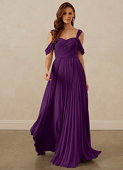 Christian Siriano Bridal for Azazie 1013 Bridesmaid Dresses Grape A-Line Off the Shoulder Chiffon Dress image9