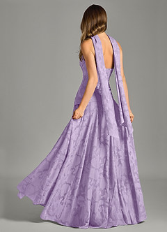 Azazie Gabriela Bridesmaid Dresses Lilac A-Line Strapless Floral Burnout Dress image2