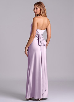 Azazie Ailanie Brudtärnklänningar Klä av Tubklänning i Stretch Satin Axelbandslös Frostad Lila image2