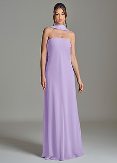 Azazie Ilana Bridesmaid Dresses Lilac A-Line Strapless Chiffon Dress image4