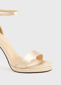 front Satin Platform Stiletto Heel