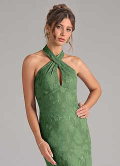 Azazie Marlissa Brautjungfernkleider Etui Plissee Blumen-Burnout Kleid Eukalyptus image4