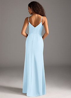 Azazie Deandra Bridesmaid Dresses Sky Blue Mermaid Pleated Chiffon Dress image6