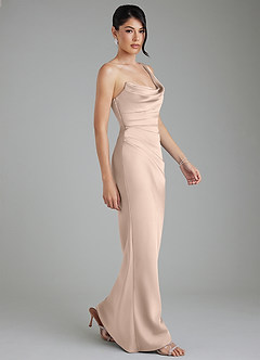Azazie Sabrina Brautjungfernkleider Meerjungfrau-Linie Korsett Stretch-Satin Kleid Englisches Rosa image9