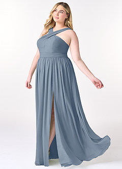 Azazie Elvira Bridesmaid Dresses Twilight A-Line Pleated Chiffon Dress image9