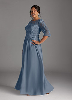 Azazie Mirielle Mother of the Bride Dresses Twilight A-Line Scoop Lace Chiffon Dress image10