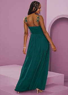 Barbie ♥ Azazie Bridesmaid Dresses Peacock A-Line Pleated Chiffon Dress image10