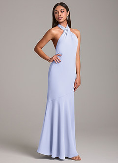 Azazie Lorena Bridesmaid Dresses Lavender Mermaid Pleated Chiffon Dress image5