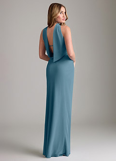 Azazie Lusinda Vestidos de madrinha de casamento Vestido Bermudas de Chiffon de sereia com Fora do ombro image6