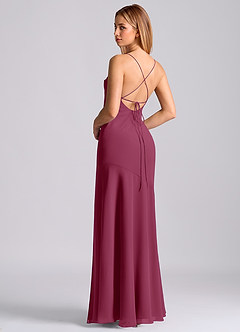 Azazie Grata Bridesmaid Dresses Mulberry Mermaid Pleated Chiffon Dress image2