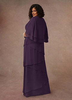 Azazie OHara Mother of the Bride Dresses Plum A-Line V-Neck Chiffon Dress image11