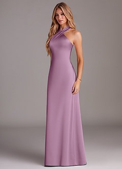 Azazie Doretta Brautjungfernkleider Meerjungfrau-Linie Plissee Stretch-Satin Kleid Blauregen image4