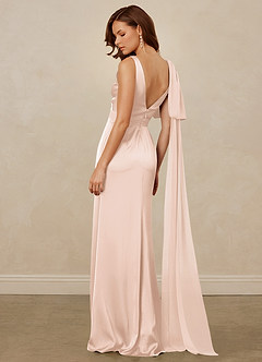 Christian Siriano Bridal for Azazie 1011 Bridesmaid Dresses Blushing Pink Mermaid Bow Stretch Satin Dress image9