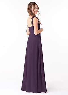 Azazie Rosey Junior Plum A-Line Sweetheart Neckline Chiffon Dress image2