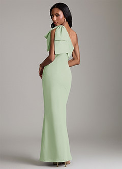 Azazie Yuanna Bridesmaid Dresses Dusty Sage Mermaid One Shoulder Chiffon Dress image2
