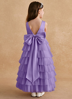 Azazie Twinkle Toes Abiti da Ragazza di Fiori Abito A-Line in Tulle Fiocco Tahiti image1