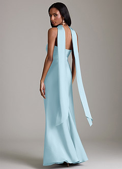 Azazie Saylor Brudtärnklänningar Klä av Sjöjungfru i Stretch Satin Axelbandslös Himmelsblå image8